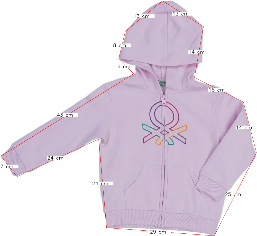 Rózsaszín Benetton Kapucnis pulóver EU 104 / UK 4 év / US 4T/XS
