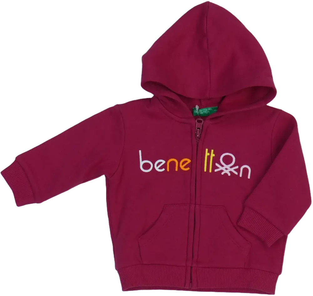 Bordó Benetton Kapucnis pulóver EU 68 / UK 3-6 hónap / US 3-6 hónap