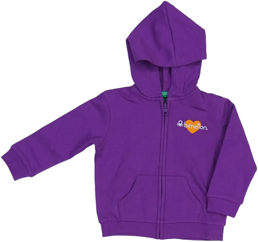 Lila Benetton Kapucnis pulóver EU 92 / UK 2 év / US 2T