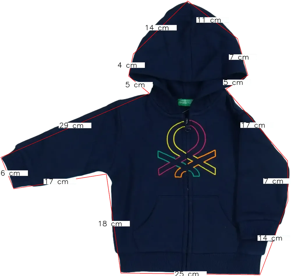 Kék Benetton Kapucnis pulóver EU 74 / UK 6-9 hónap / US 6-9 hónap