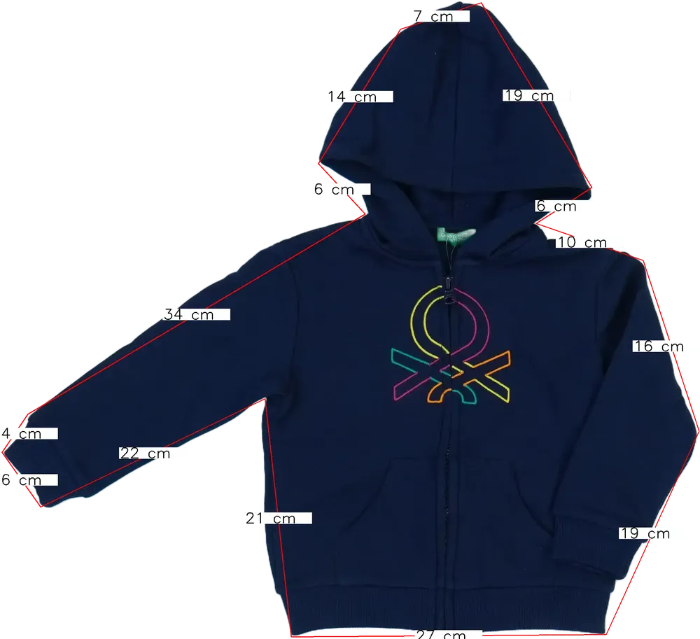 Kék Benetton Kapucnis pulóver EU 92 / UK 2 év / US 2T