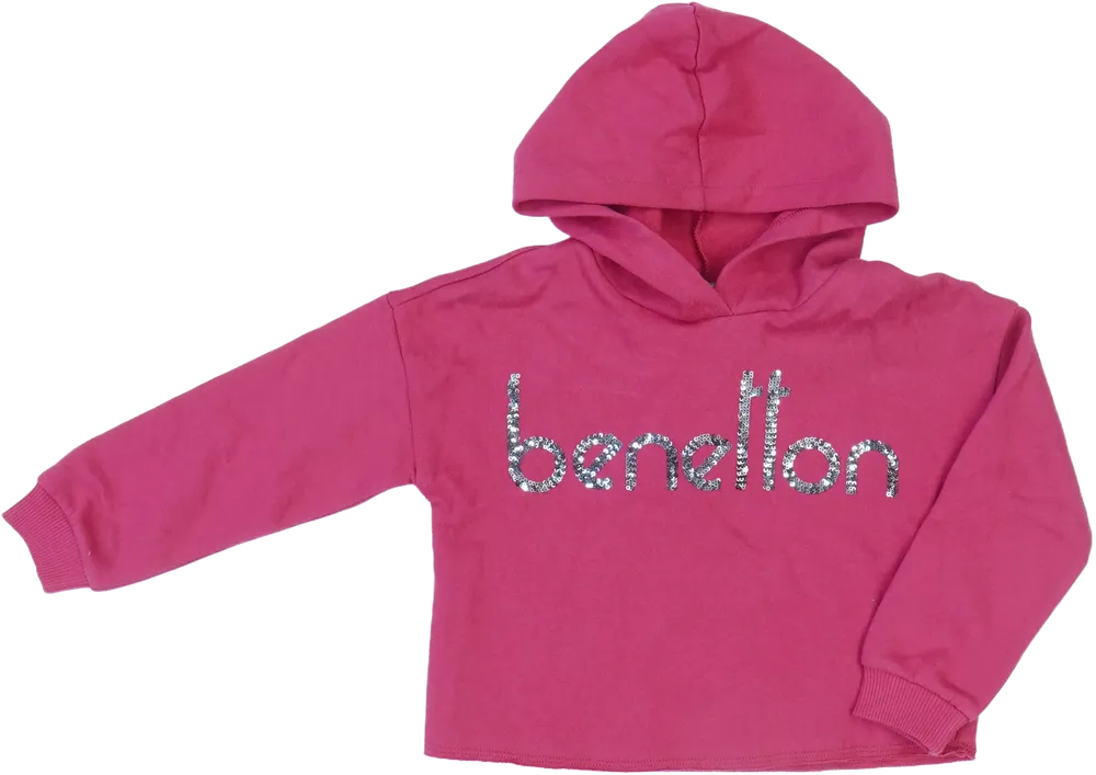 Rózsaszín Benetton Kapucnis pulóver EU 110 / UK 5 év / US 5 év/XS