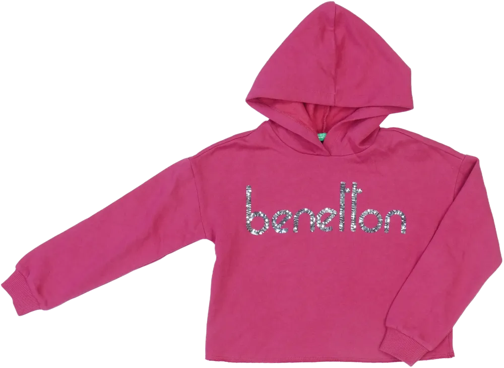 Rózsaszín Benetton Kapucnis pulóver EU 128 / UK 8 év / US 8 év/M