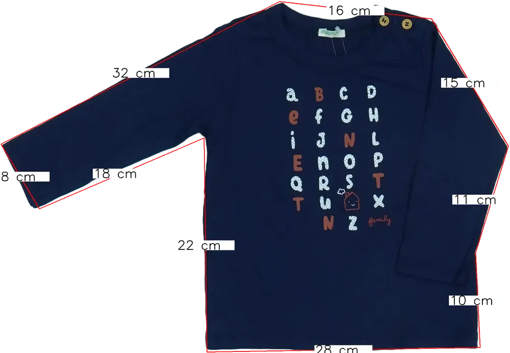 Kék Benetton Hosszú ujjú felső EU 80 / UK 9-12 hónap / US 12 hónap