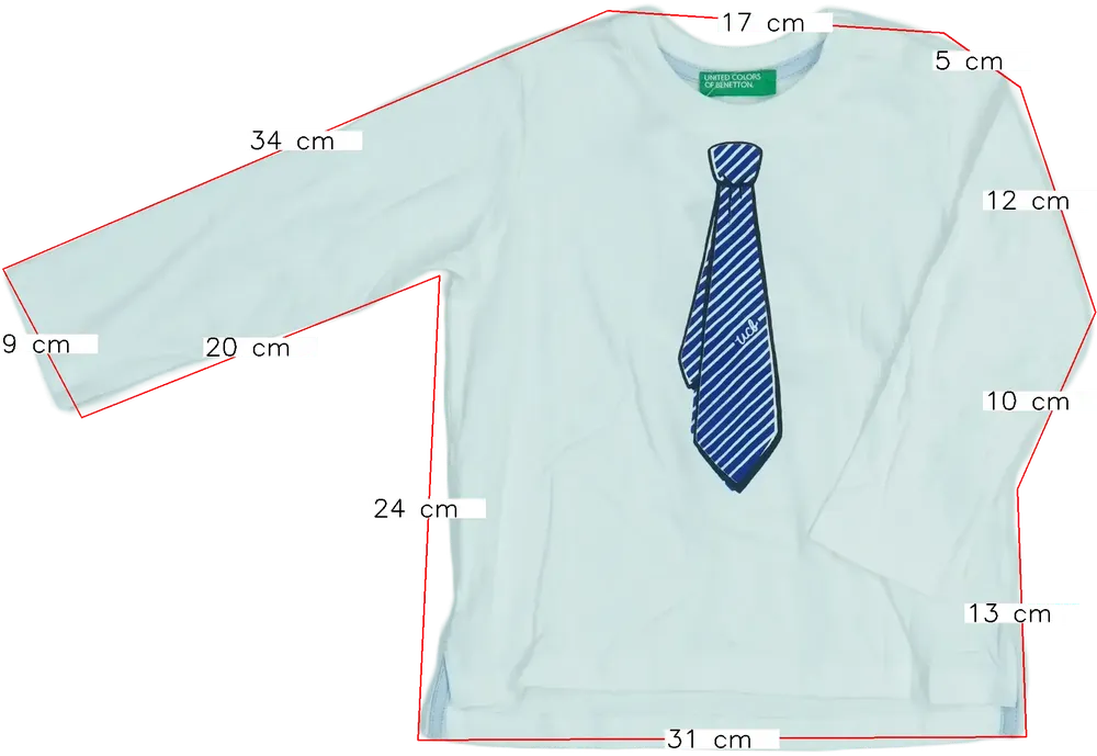 Fehér Benetton Hosszú ujjú felső EU 86 / UK 12-18 hónap / US 18 hónap