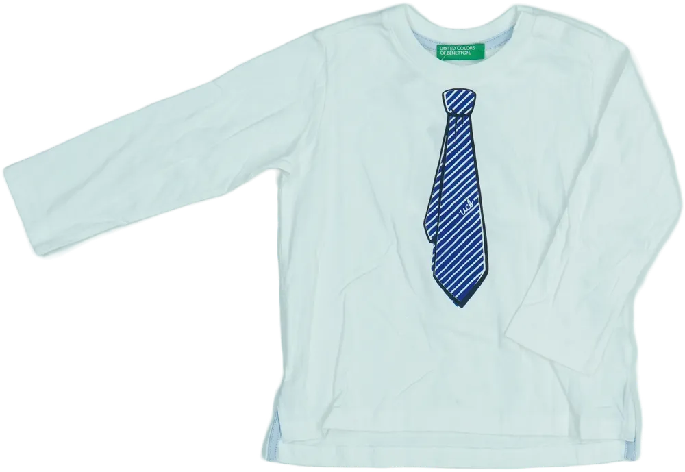 Fehér Benetton Hosszú ujjú felső EU 86 / UK 12-18 hónap / US 18 hónap