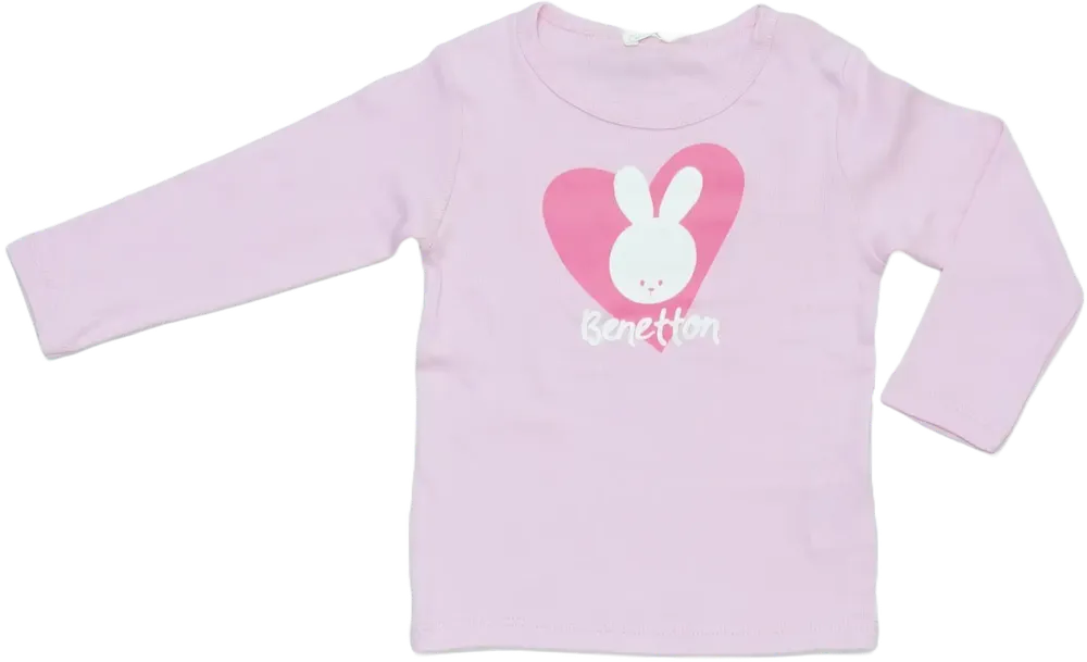 Rózsaszín Benetton Hosszú ujjú felső EU 80 / UK 9-12 hónap / US 12 hónap