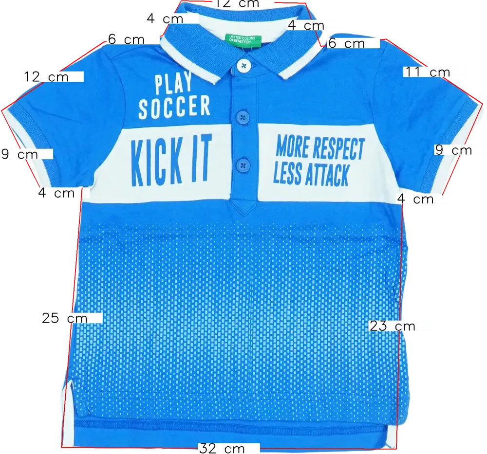 Kék Benetton Galléros póló EU 86 / UK 12-18 hónap / US 18 hónap