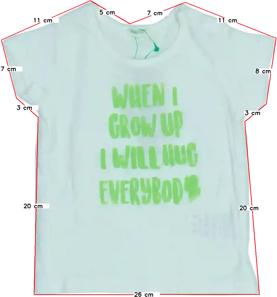 Fehér Benetton Póló EU 68 / UK 3-6 hónap / US 3-6 hónap