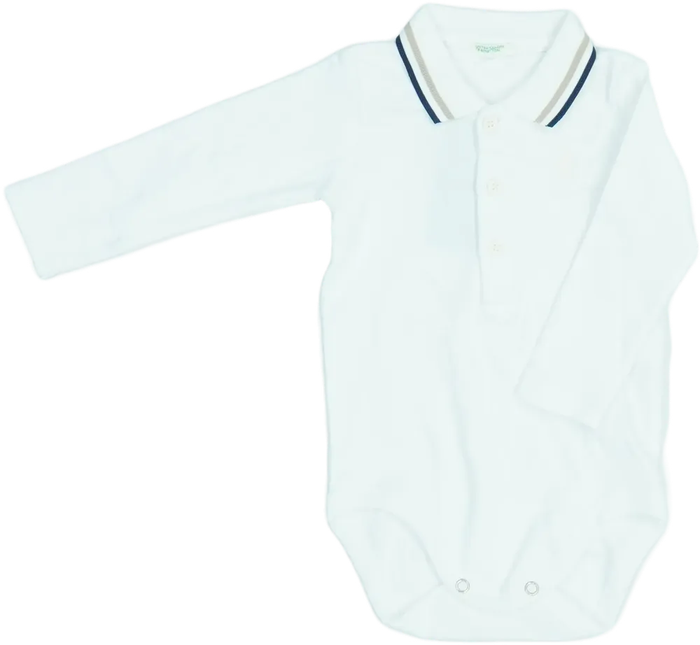 Fehér Benetton Hosszú ujjú body EU 74 / UK 6-9 hónap / US 6-9 hónap