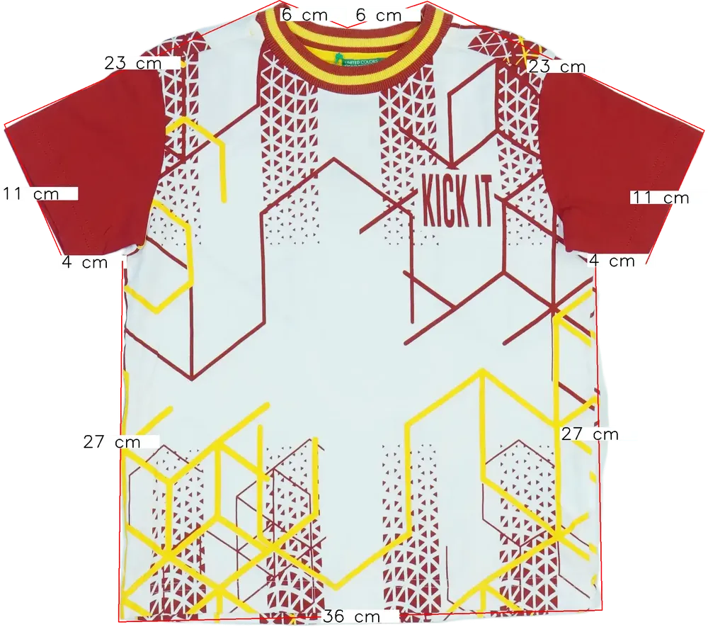 Többszínű Benetton Póló EU 110 / UK 5 év / US 5 év/XS