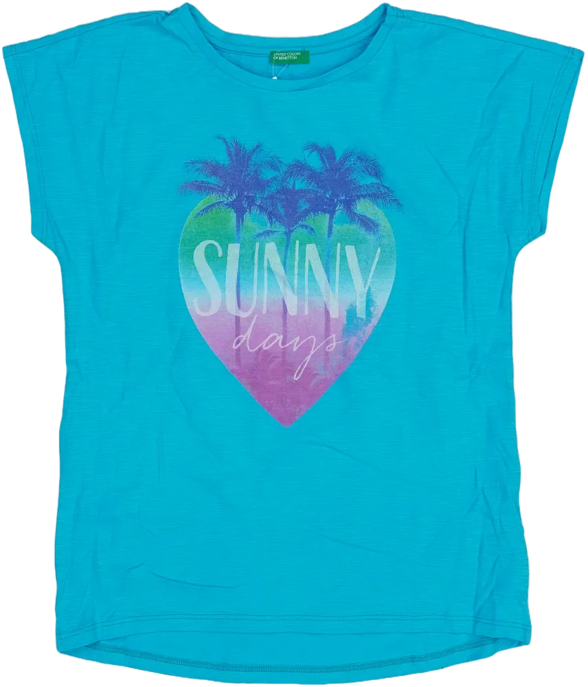 Kék Benetton Póló EU 134 / UK 9 év / US 9 év/L