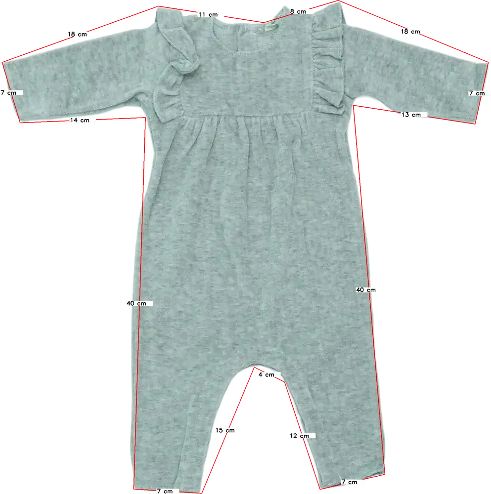 Szürke Benetton Hosszú ujjú rugdalózó EU 56 / UK Újszülött / US Újszülött