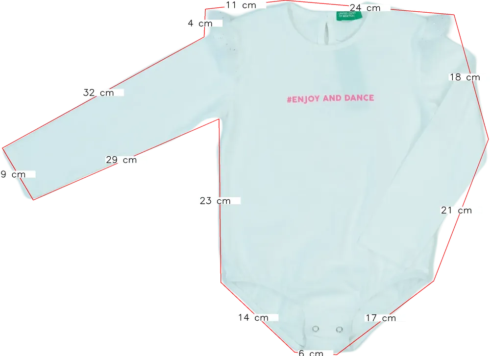 Fehér Benetton Hosszú ujjú body EU 104 / UK 4 év / US 4T/XS