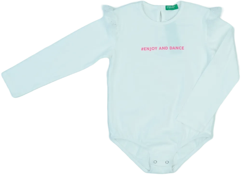 Fehér Benetton Hosszú ujjú body EU 104 / UK 4 év / US 4T/XS