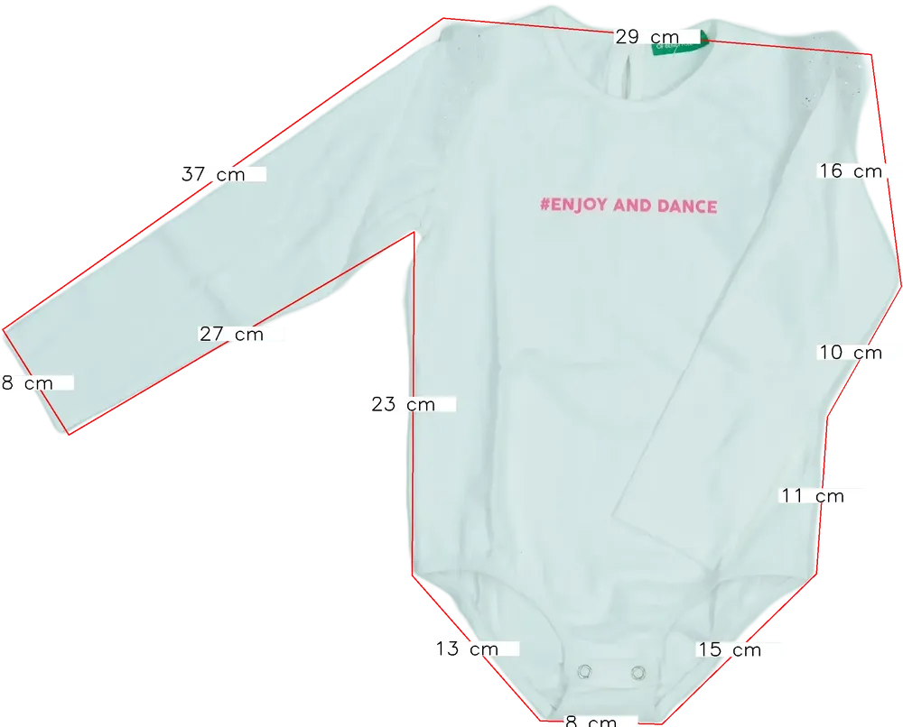 Fehér Benetton Hosszú ujjú body EU 98 / UK 3 év / US 3T