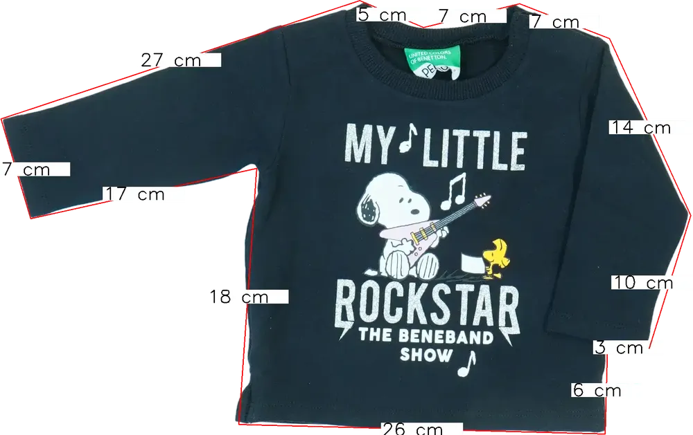 Fekete Benetton Pulóver EU 68 / UK 3-6 hónap / US 3-6 hónap