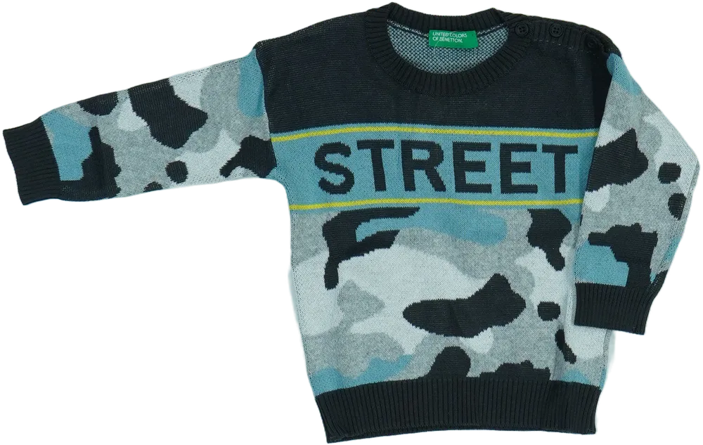 Szürke Benetton Kötött pulcsi EU 80 / UK 9-12 hónap / US 12 hónap