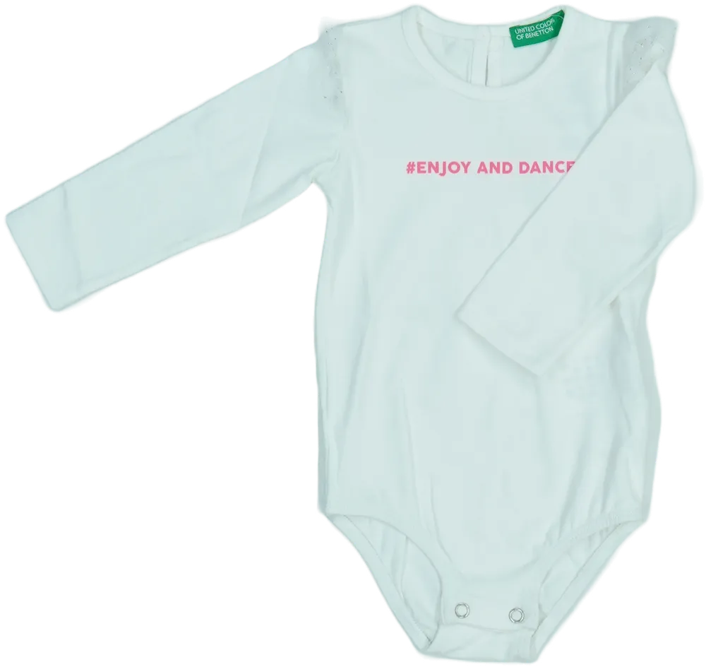 Fehér Benetton Hosszú ujjú body EU 68 / UK 3-6 hónap / US 3-6 hónap