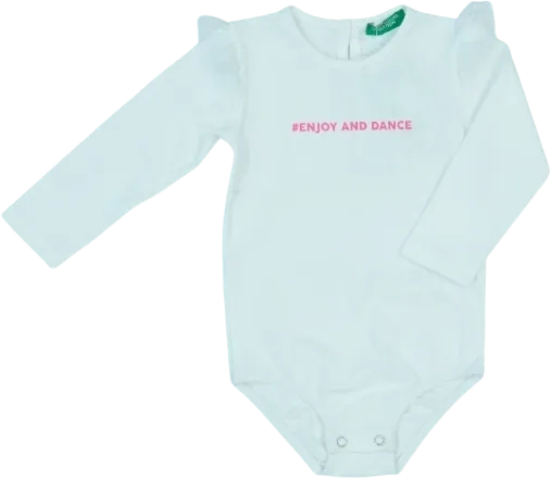 Fehér Benetton Hosszú ujjú body EU 74 / UK 6-9 hónap / US 6-9 hónap