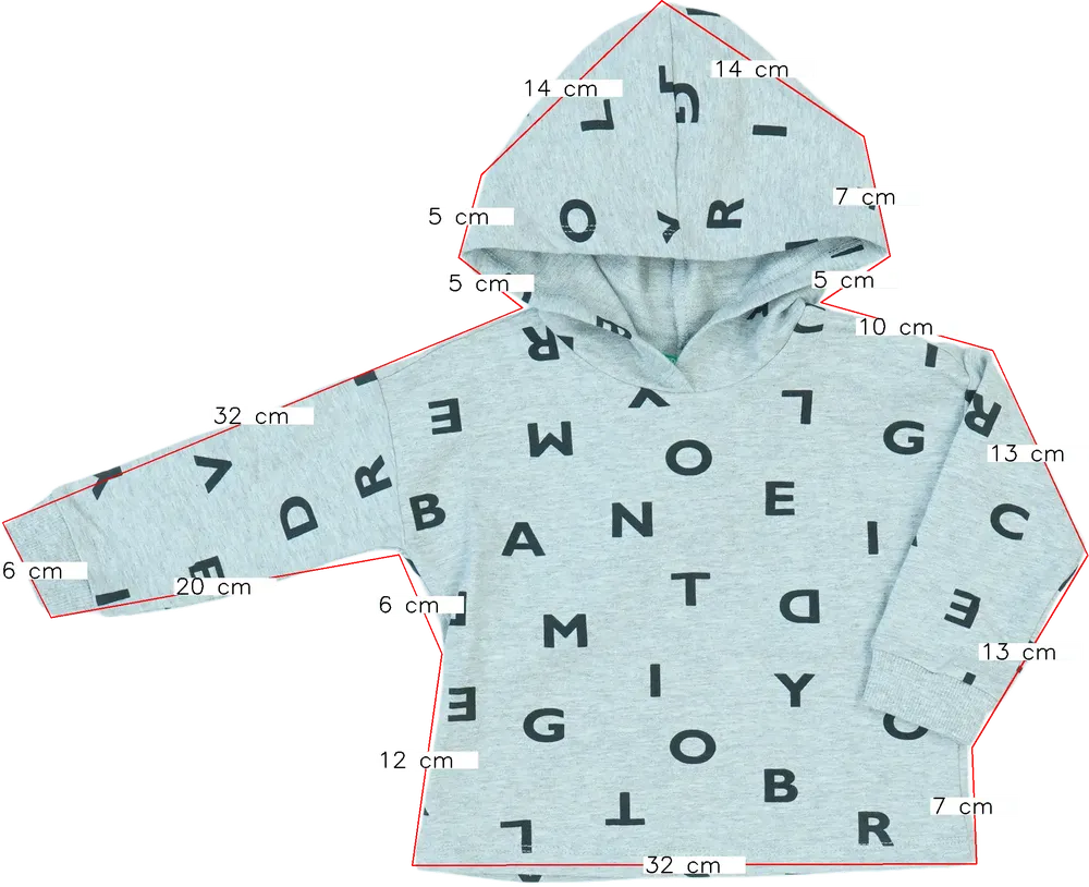 Szürke Benetton Kapucnis pulóver EU 92 / UK 2 év / US 2T