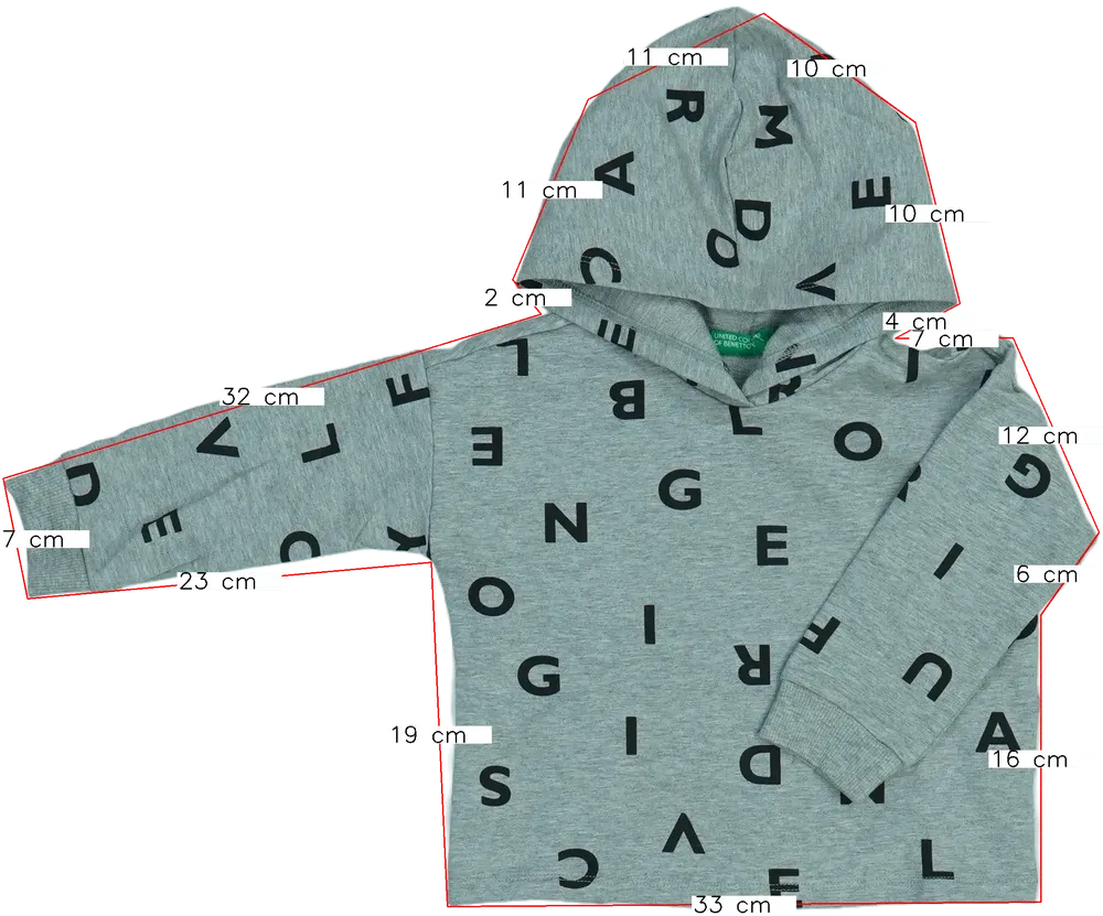 Szürke Benetton Kapucnis pulóver EU 92 / UK 2 év / US 2T