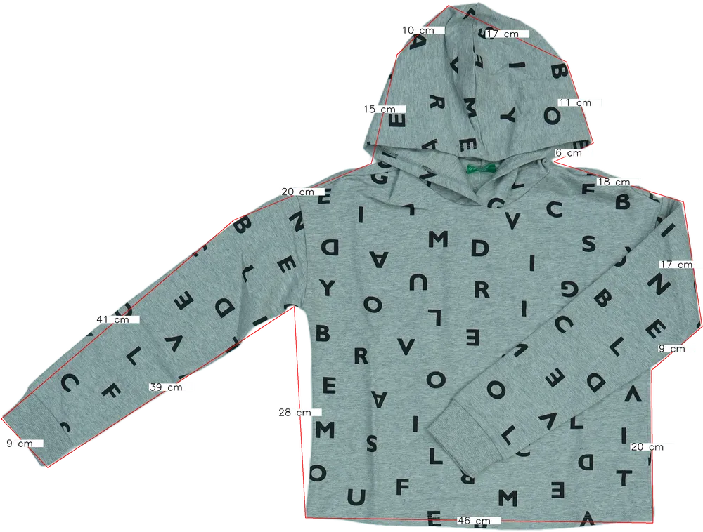 Szürke Benetton Kapucnis pulóver EU 152 / UK 12 év / US 12 év/L