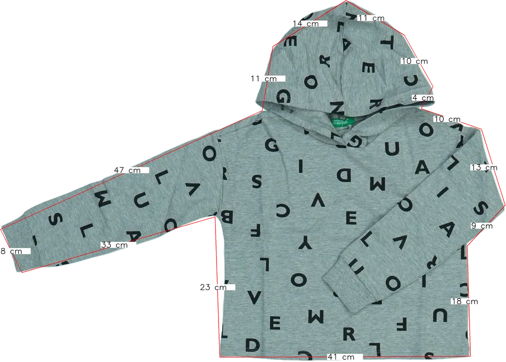 Szürke Benetton Kapucnis pulóver EU 128 / UK 8 év / US 8 év/M