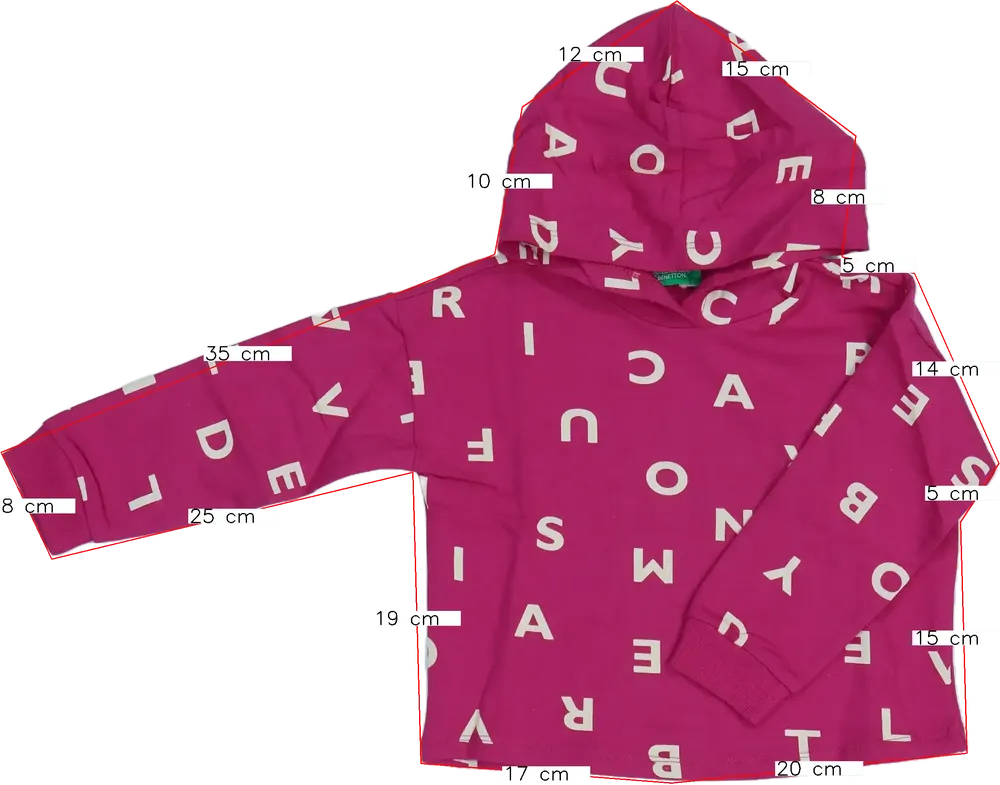 Rózsaszín Benetton Kapucnis pulóver EU 104 / UK 4 év / US 4T/XS