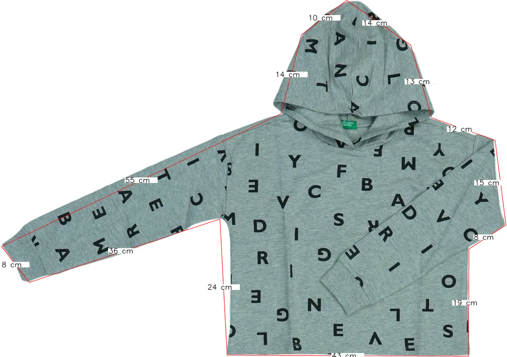 Szürke Benetton Kapucnis pulóver EU 134 / UK 9 év / US 9 év/L