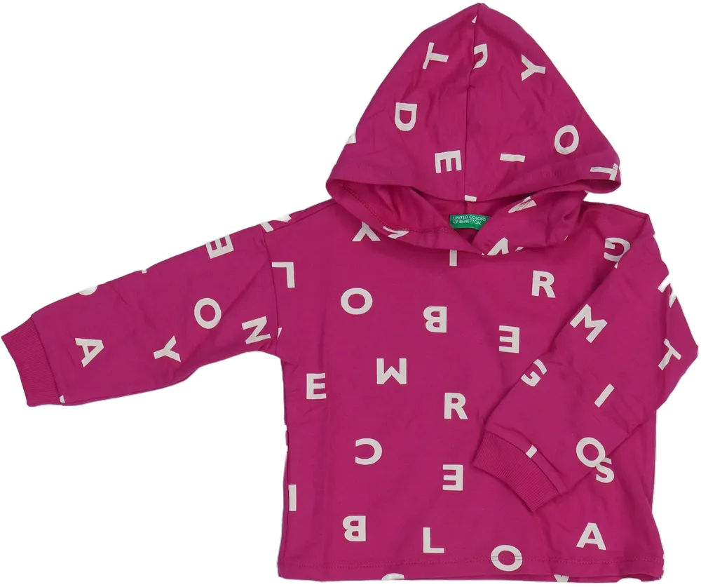 Rózsaszín Benetton Kapucnis pulóver EU 92 / UK 2 év / US 2T