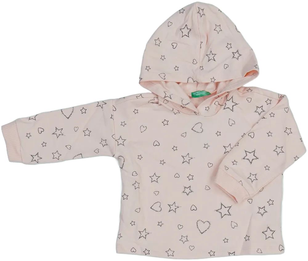 Rózsaszín Benetton Kapucnis pulóver EU 86 / UK 12-18 hónap / US 18 hónap