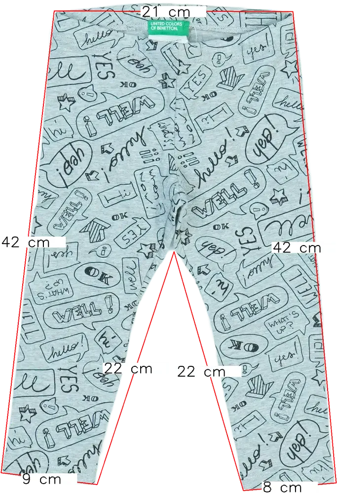 Szürke Benetton Leggings EU 80 / UK 9-12 hónap / US 12 hónap