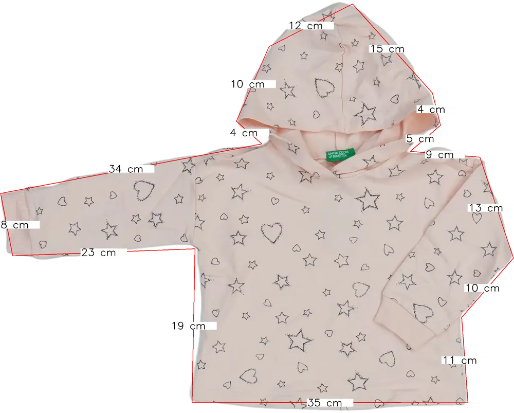 Rózsaszín Benetton Kapucnis pulóver EU 92 / UK 2 év / US 2T
