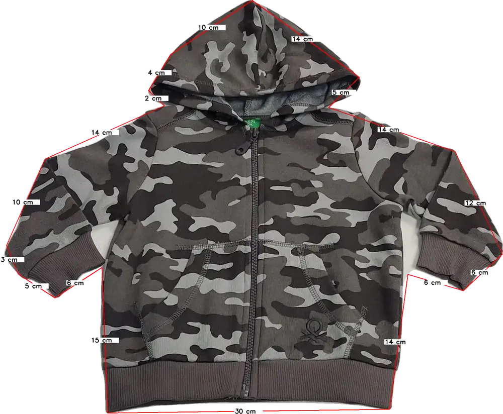 Szürke Benetton Kapucnis pulóver EU 92 / UK 2 év / US 2T