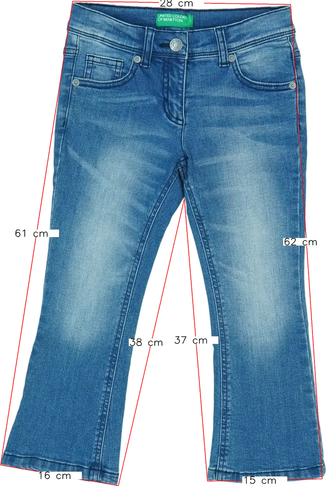 Kék Benetton Farmernadrág EU 122 / UK 7 év / US 7 év/M