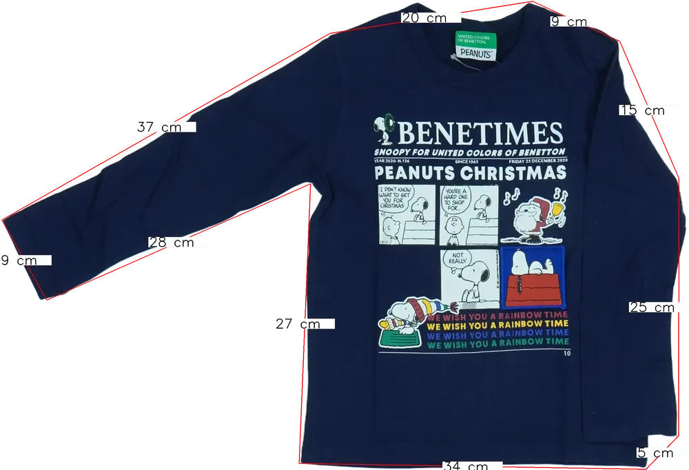 Kék Benetton Hosszú ujjú felső EU 104 / UK 4 év / US 4T/XS