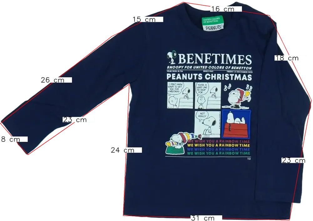 Kék Benetton Hosszú ujjú felső EU 92 / UK 2 év / US 2T