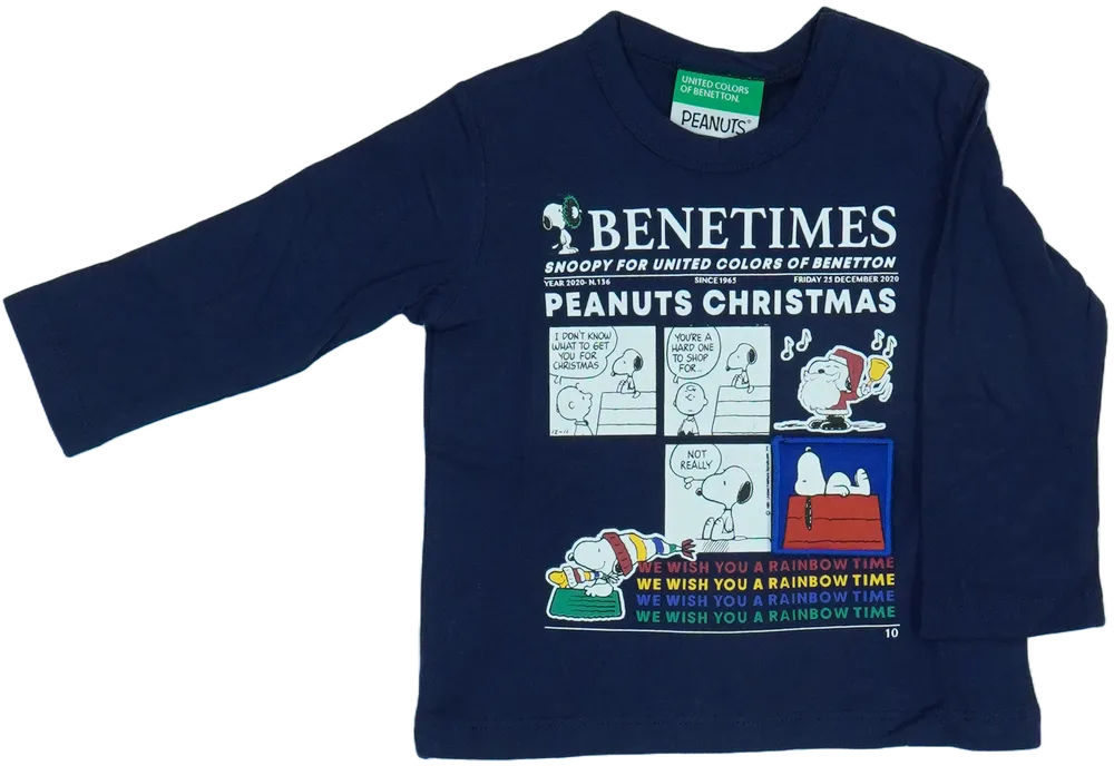 Kék Benetton Hosszú ujjú felső EU 74 / UK 6-9 hónap / US 6-9 hónap