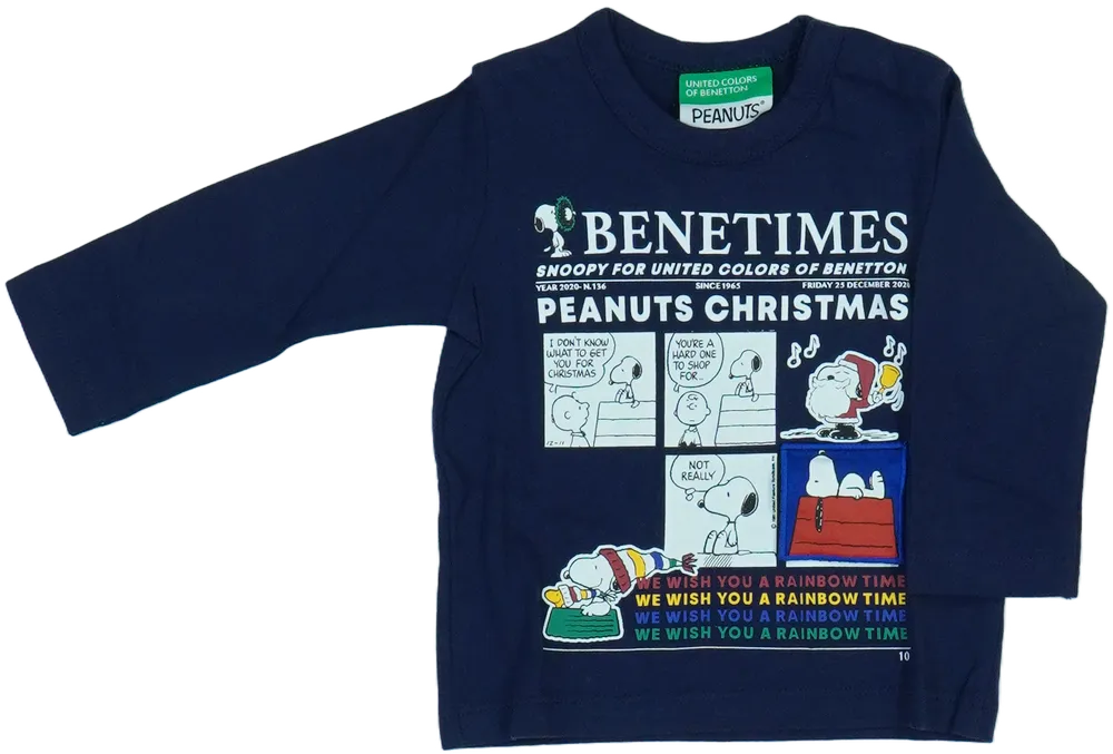 Kék Benetton Hosszú ujjú felső EU 68 / UK 3-6 hónap / US 3-6 hónap