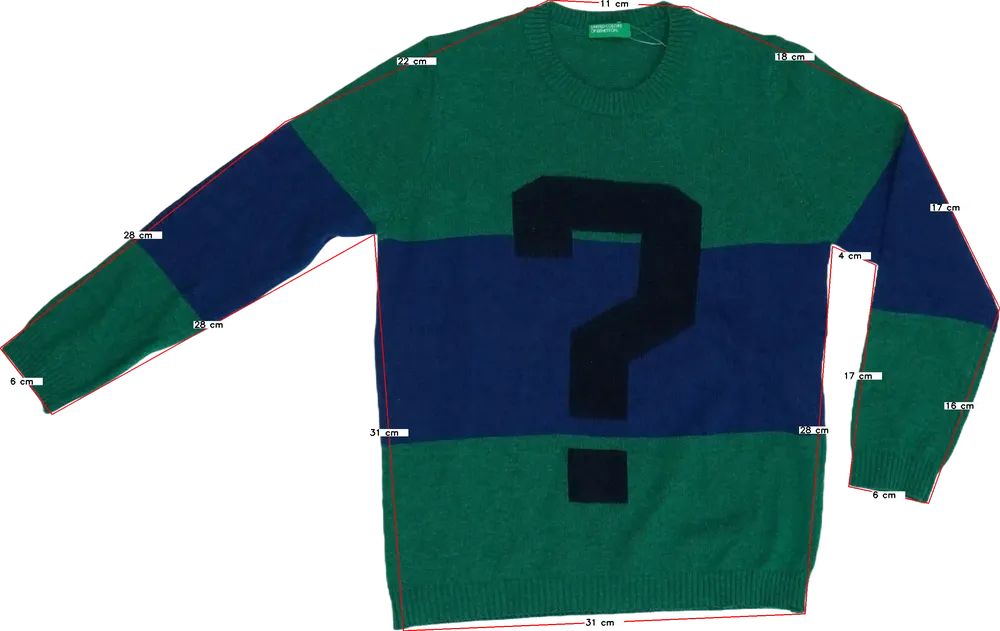 Zöld Benetton Kötött pulcsi EU 110 / UK 5 év / US 5 év/XS