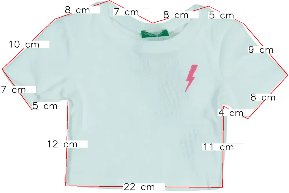 Fehér Benetton Póló EU 92 / UK 2 év / US 2T