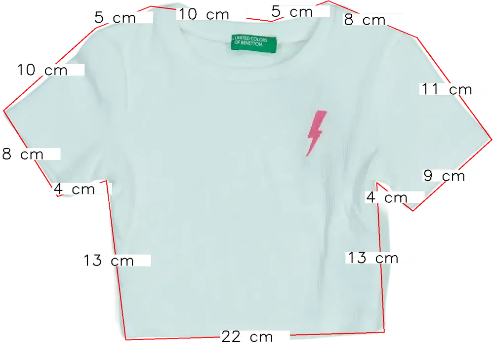 Fehér Benetton Póló EU 104 / UK 4 év / US 4T/XS