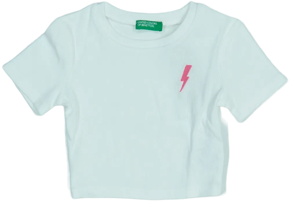 Fehér Benetton Póló EU 104 / UK 4 év / US 4T/XS