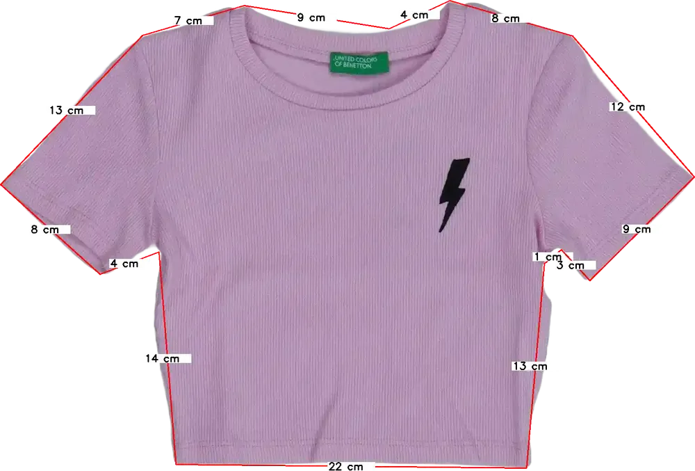 Rózsaszín Benetton Póló EU 110 / UK 5 év / US 5 év/XS