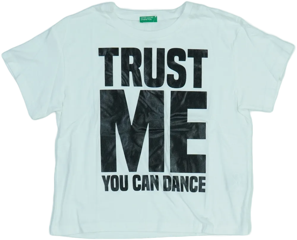 Fehér Benetton Póló EU 152 / UK 12 év / US 12 év/L