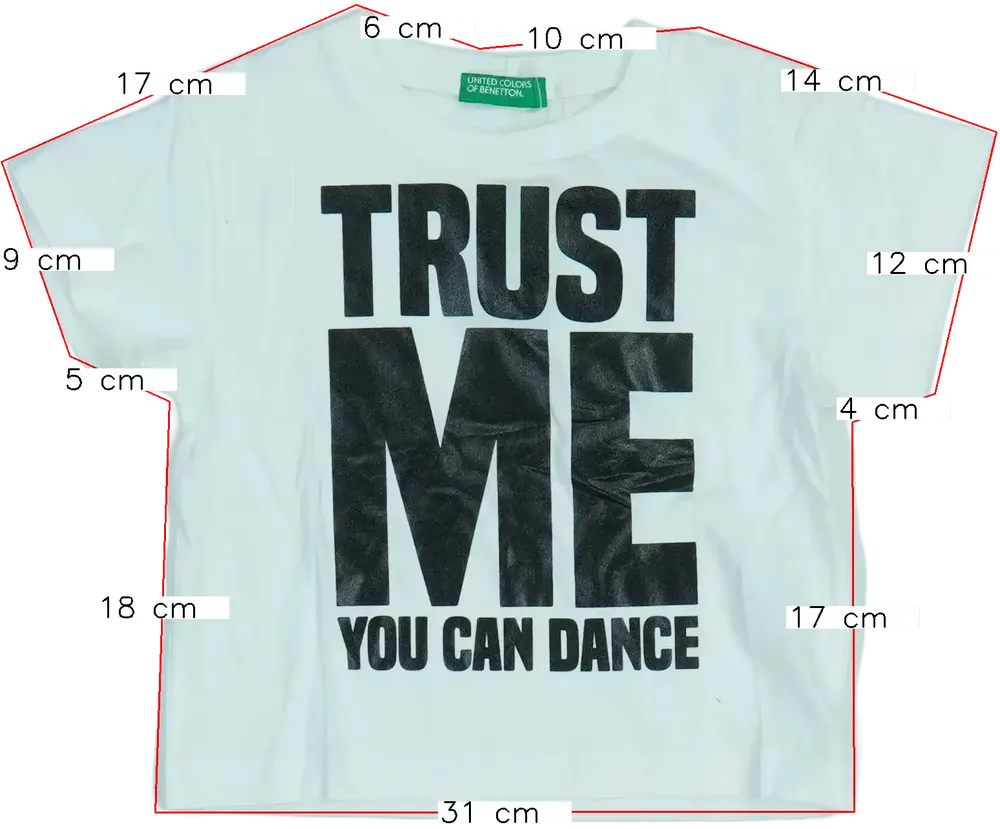 Fehér Benetton Póló EU 86 / UK 12-18 hónap / US 18 hónap