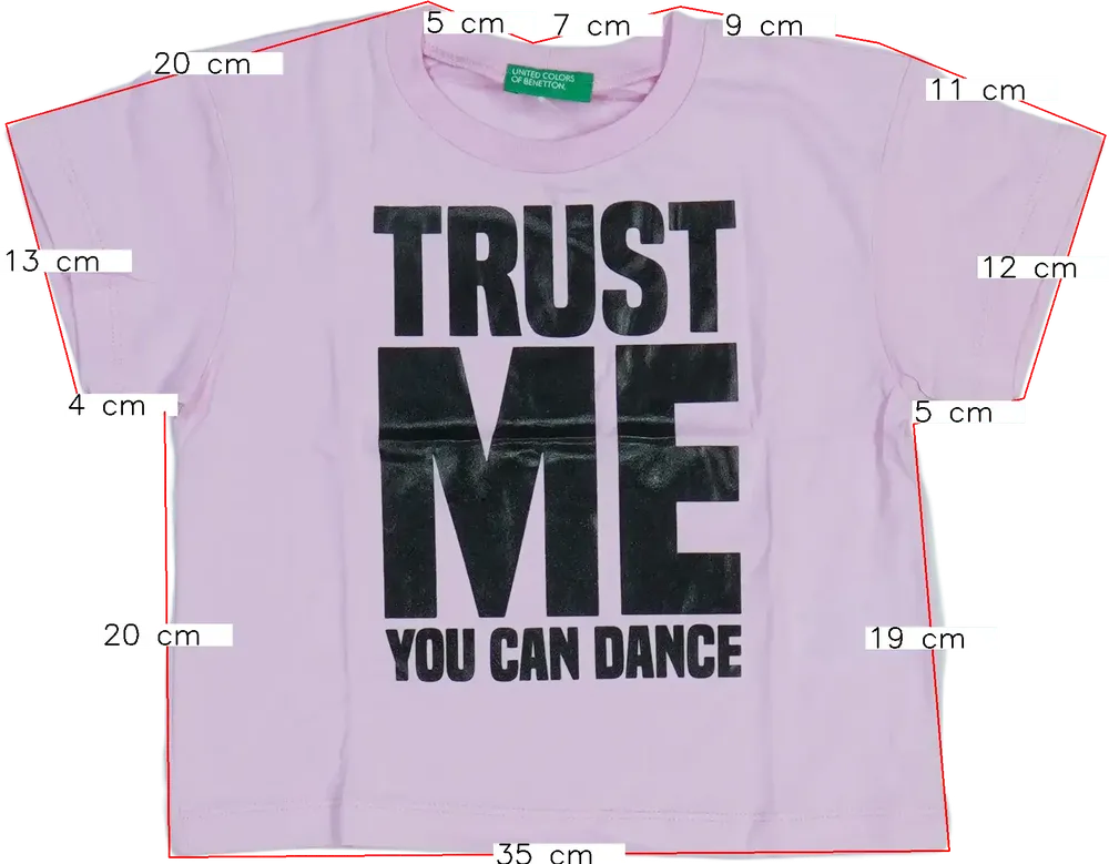 Rózsaszín Benetton Póló EU 104 / UK 4 év / US 4T/XS