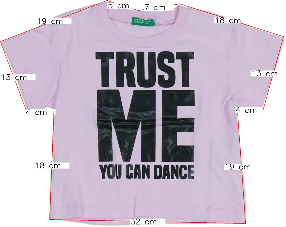 Rózsaszín Benetton Póló EU 92 / UK 2 év / US 2T