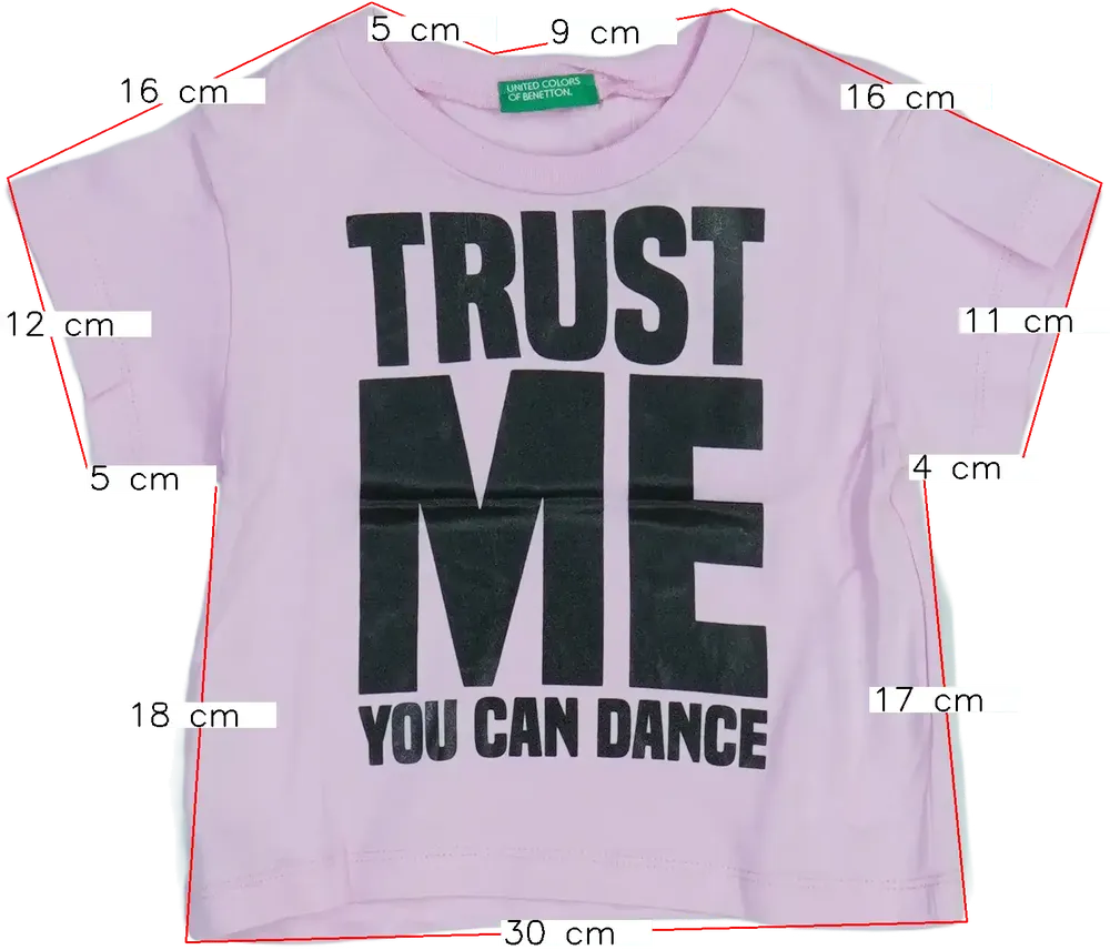 Rózsaszín Benetton Póló EU 86 / UK 12-18 hónap / US 18 hónap